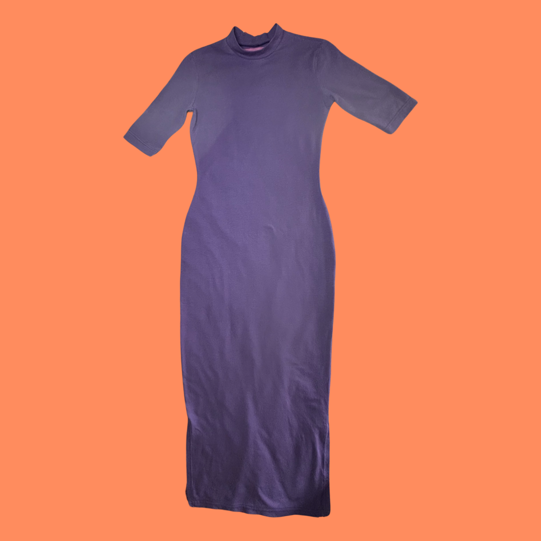 Purple Crewneck Jersey Dress (M)